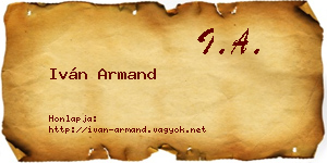 Iván Armand névjegykártya